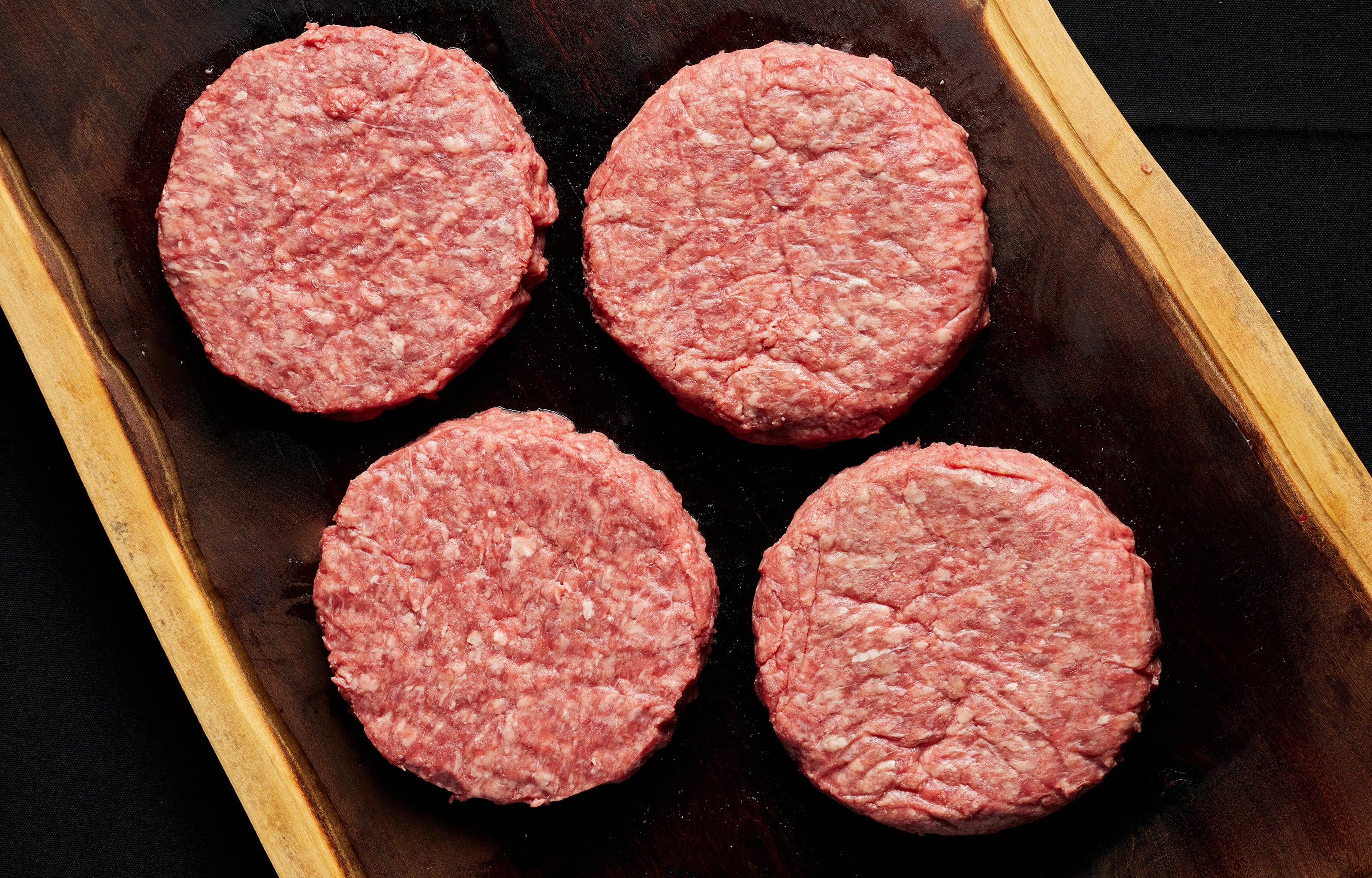 ANGUS SHORTRIB/BRISKET/CHUCK BURGERS 8OZ 4 PACK FROZEN